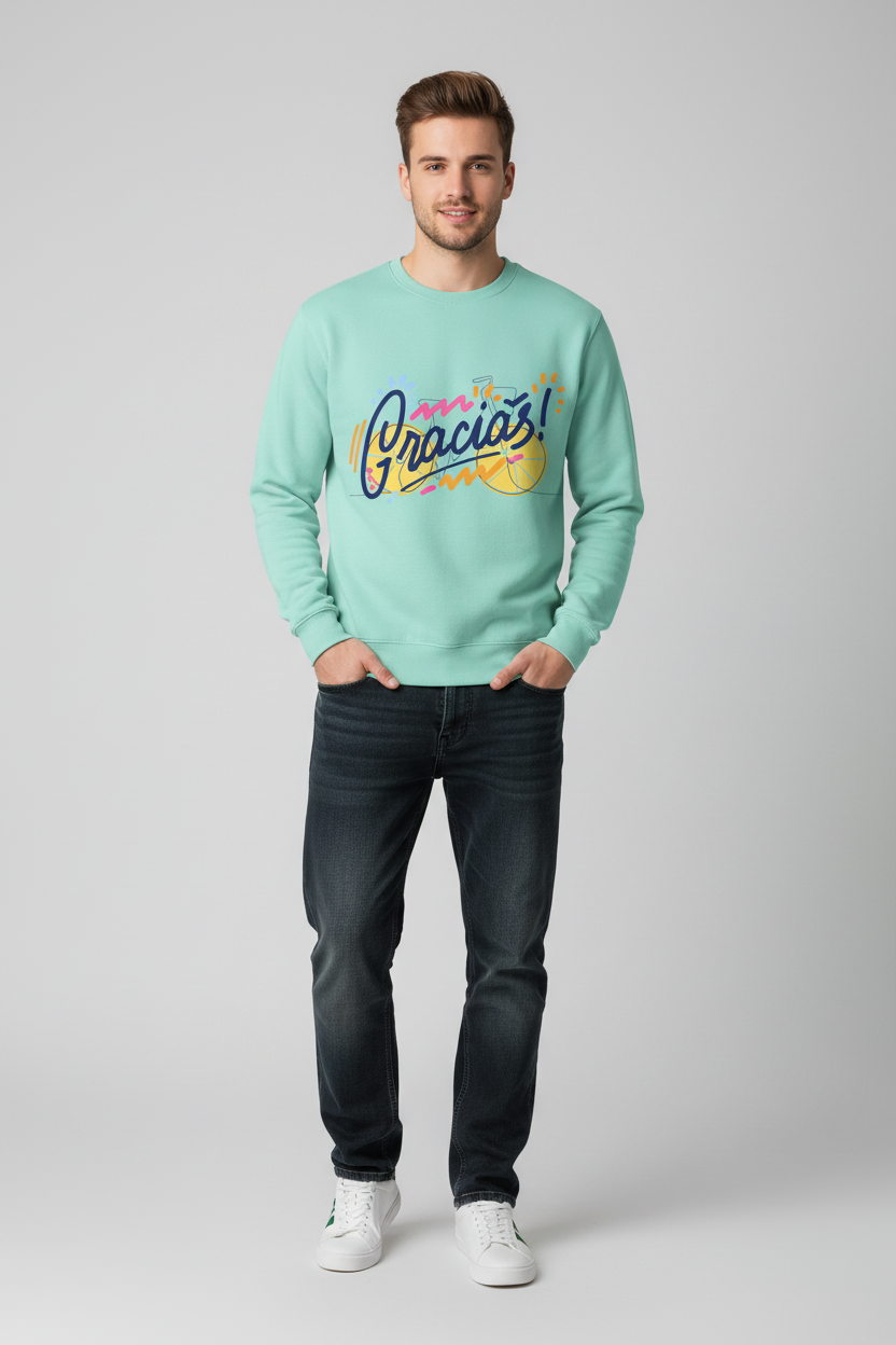 Homme caucasien sweat menthe Gracias