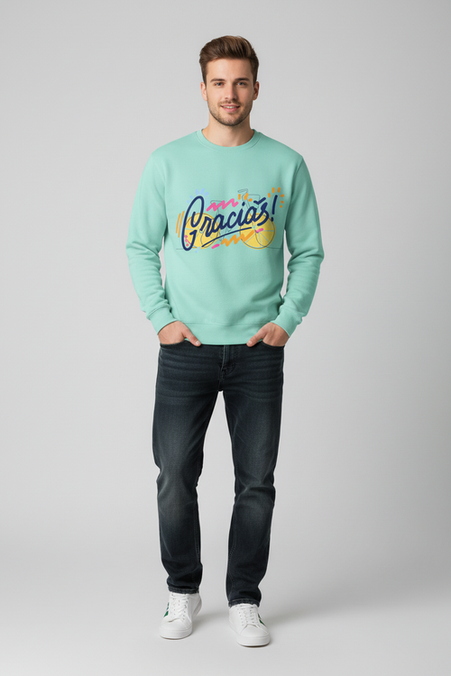 Homme caucasien sweat menthe Gracias