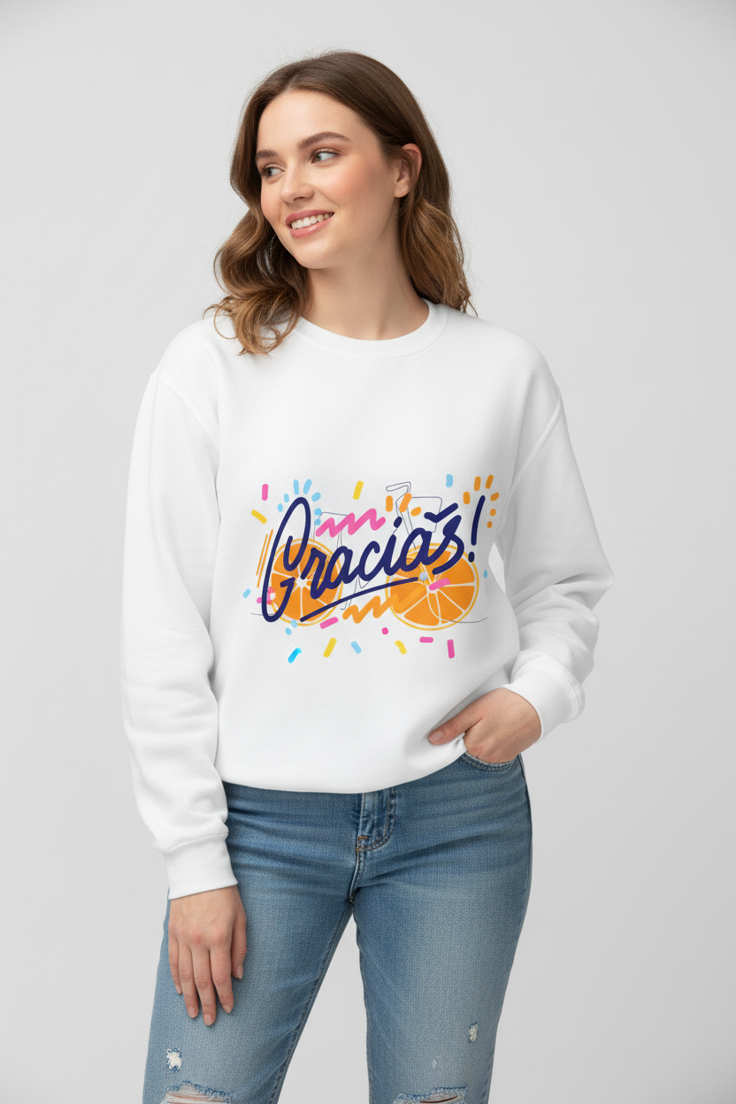 Sweat Gracias femme blanche