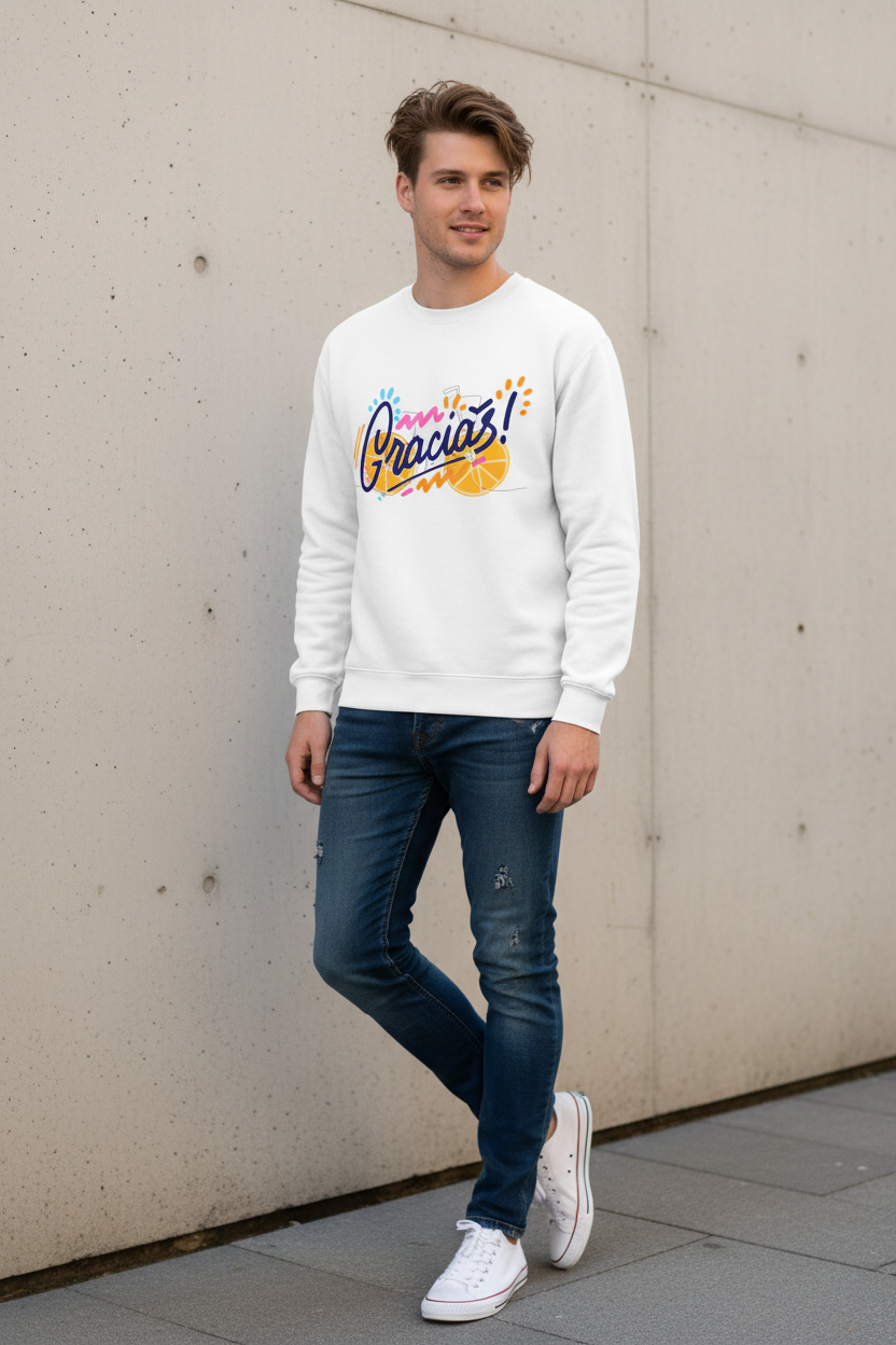 Sweat Gracias homme blanc